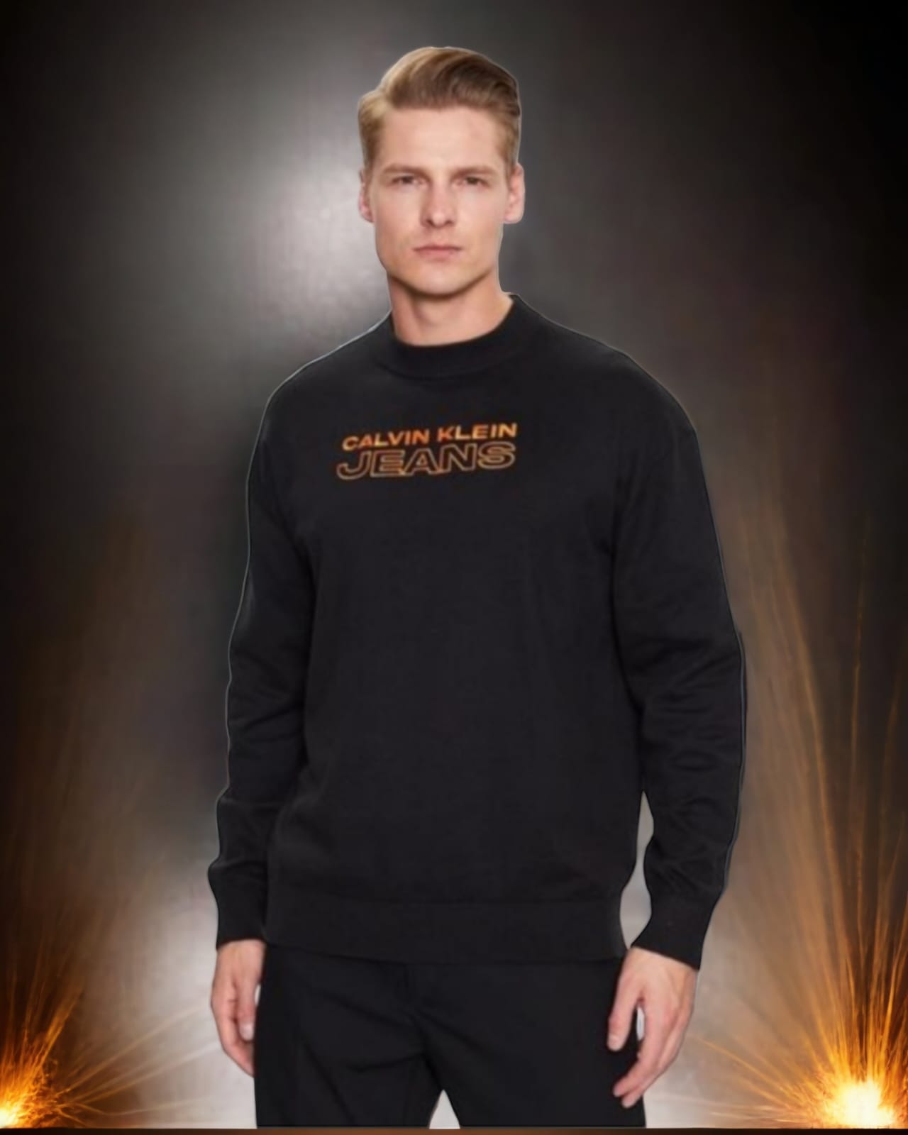 Maglioncino Calvin Klein con logo arancio 3841