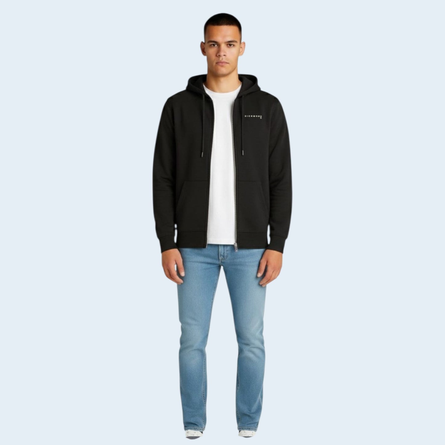 Felpa Richmond X con zip e cappuccio in morbido cotone UMA25008