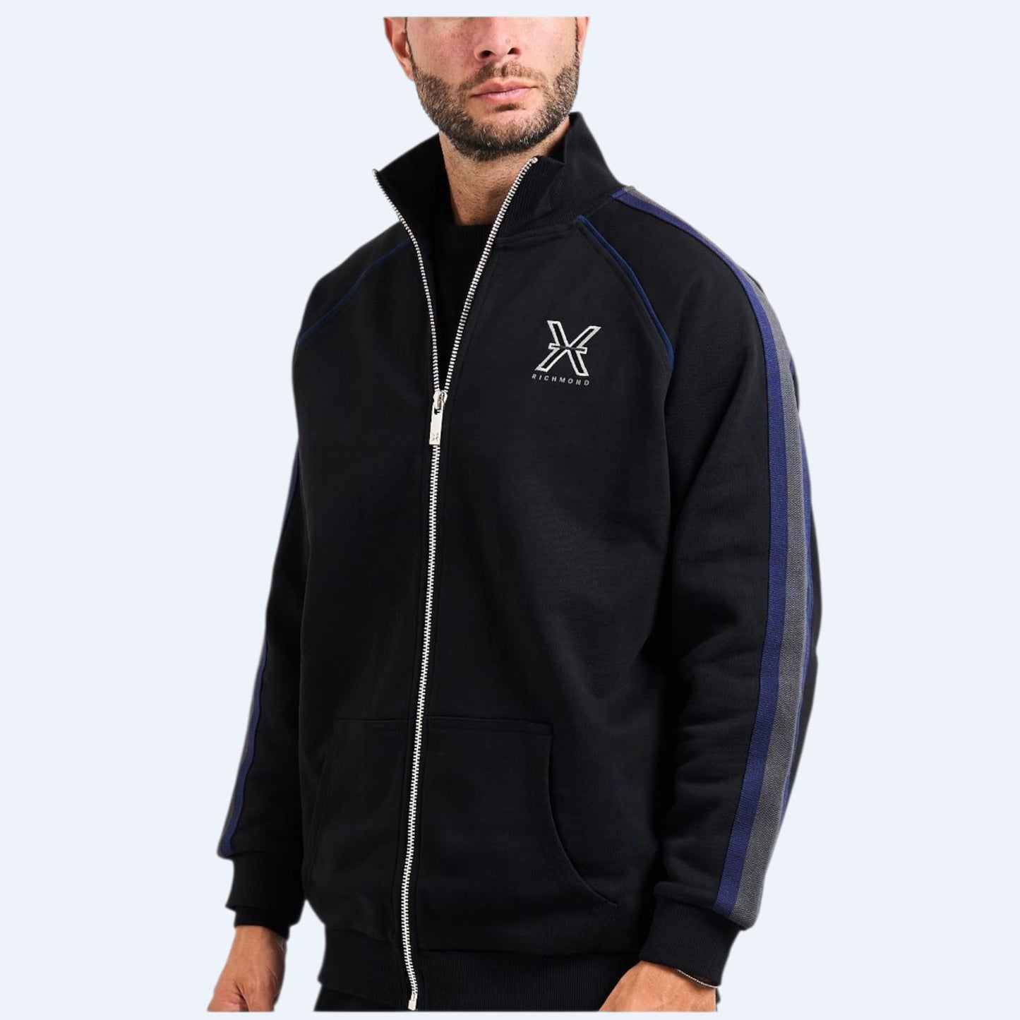 Felpa Richmond X full zip con bande logo UMA25033