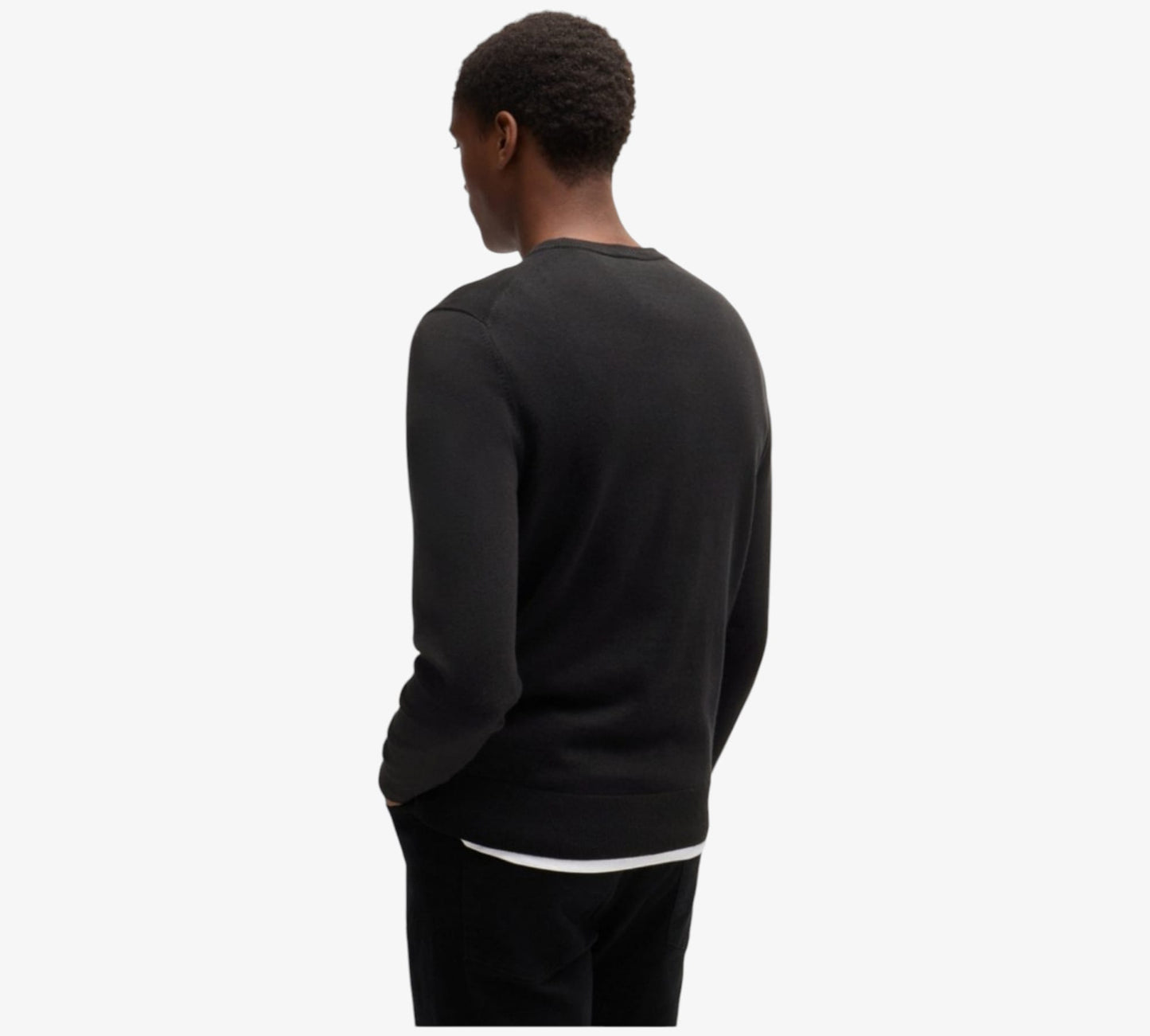 Pullover HUGO BOSS girocollo in cotone e cashmere con logo 50471343