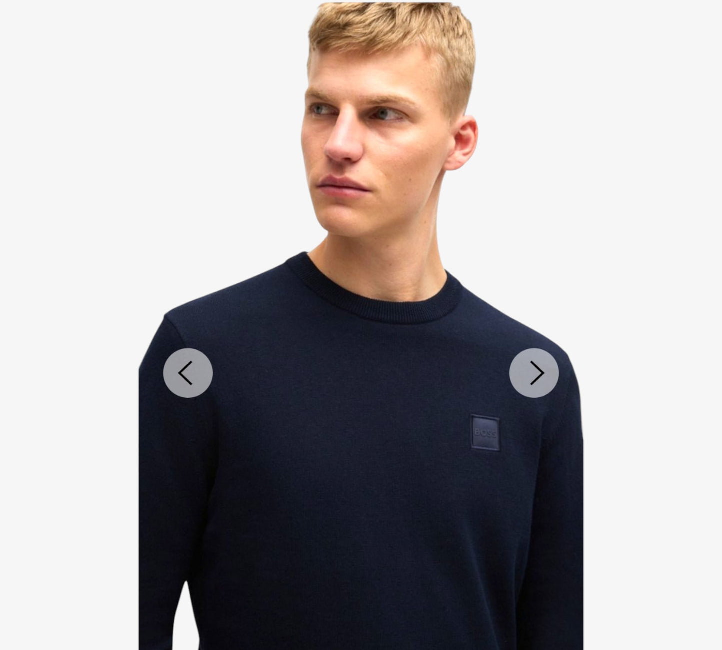 Pullover HUGO BOSS girocollo in cotone e cashmere con logo 50471343