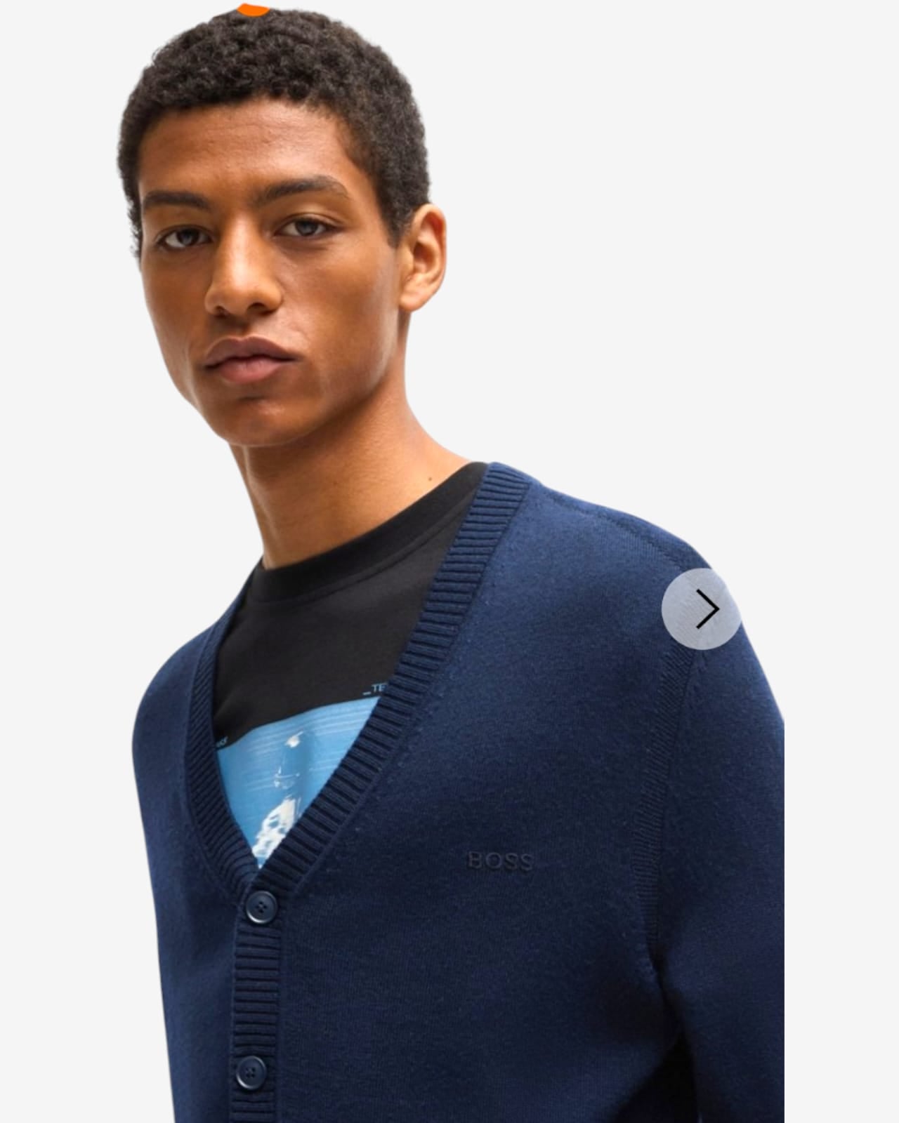 Cardigan HUGO BOSS regular fit in misto lana con logo ricamato 50523574