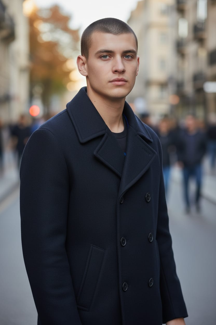 Cappottino Armani Exchange doppiopetto in misto lana 6RZK16