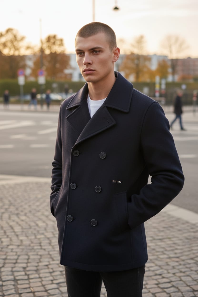 Cappottino Armani Exchange doppiopetto in misto lana 6RZK16