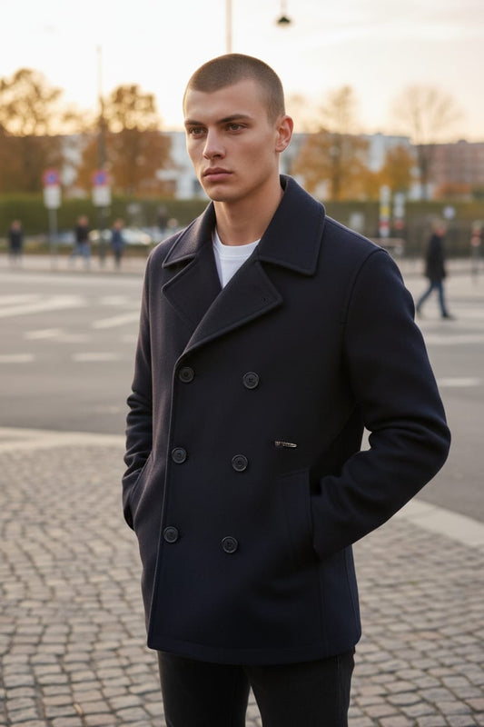 Cappottino Armani Exchange doppiopetto in misto lana 6RZK16