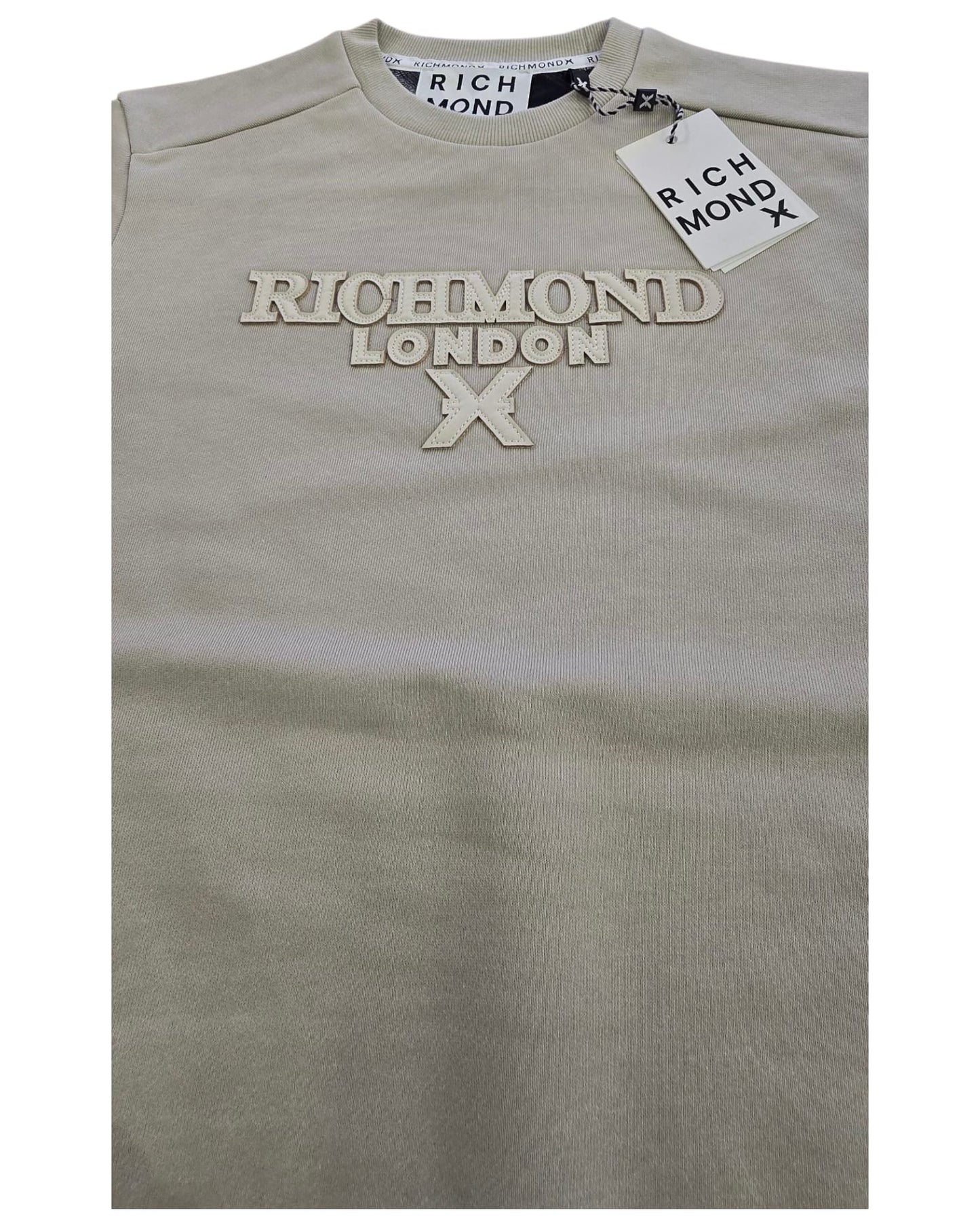 Felpa girocollo Richmond X  con logo patch UMA25067