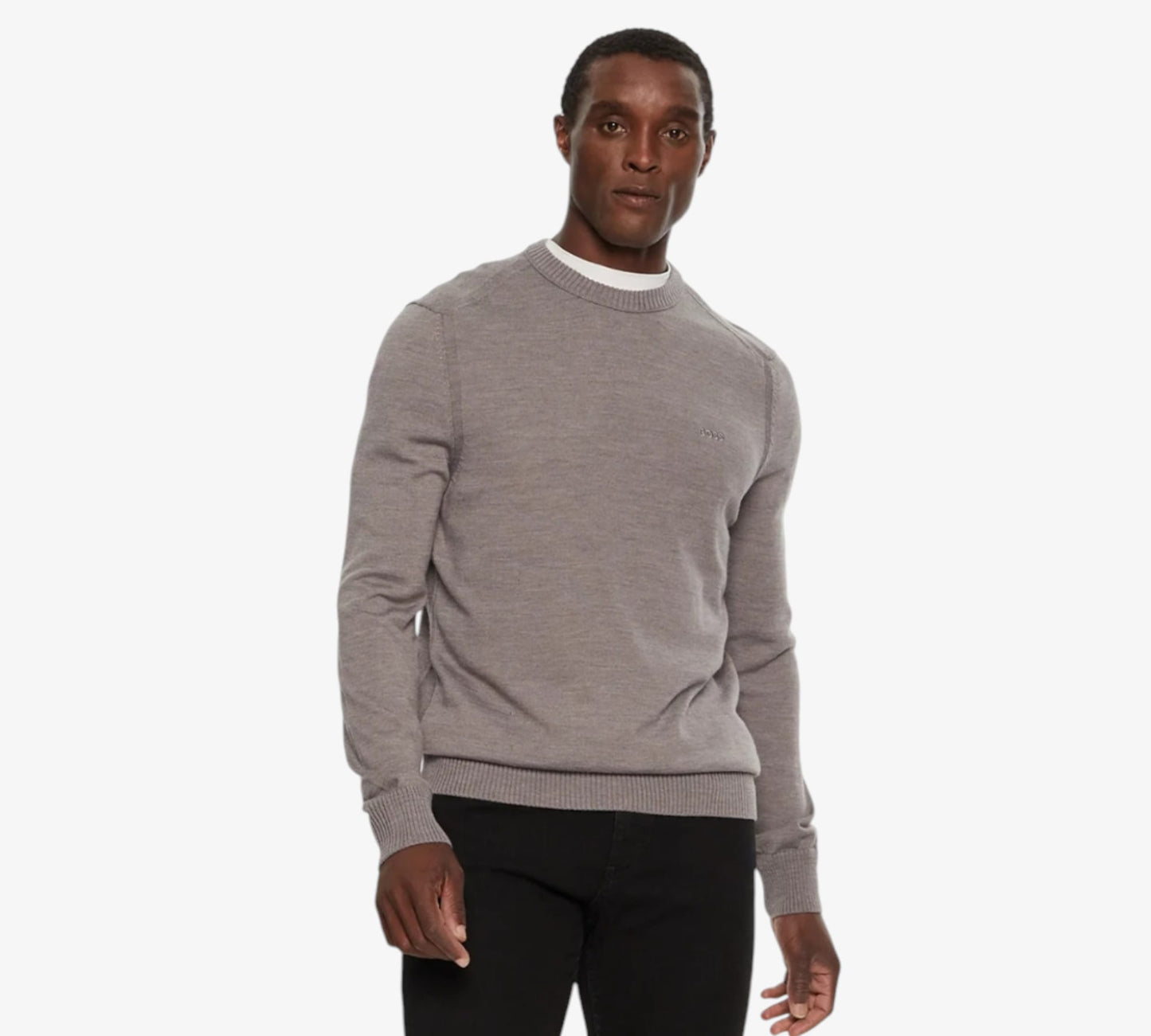 Pullover HUGO BOSS regular fit in misto lana con logo ricamato 50501762