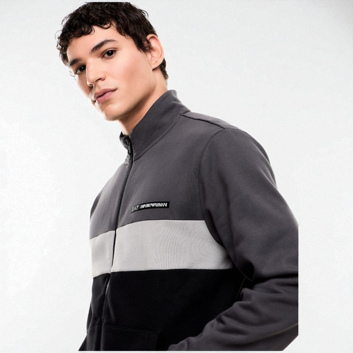 Tuta EA7 Emporio Armani Athletic Colour Block in misto cotone organico ASV 7M000941