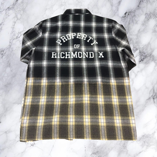 Camicia Richmond X in flanella con borchie UMA25082