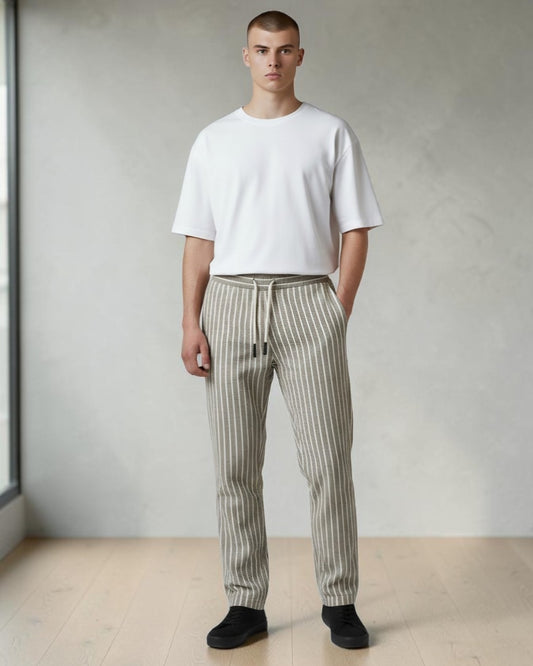Pant. in Lino Righe Buger 48010